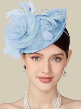 🐎NEW! GORGEOUS Baby Blue Kentucky Derby Hat